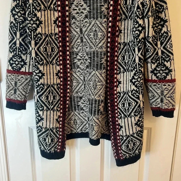 Todabela Rosie Geometric NAVY/BEIGE Size Large Cardigan - Picture 5 of 9
